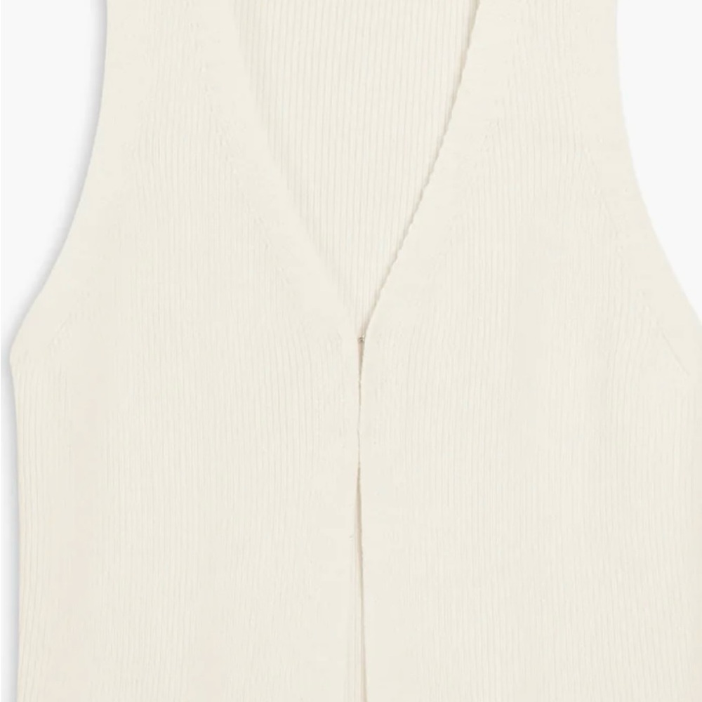 Open Front Cream Knit Vest